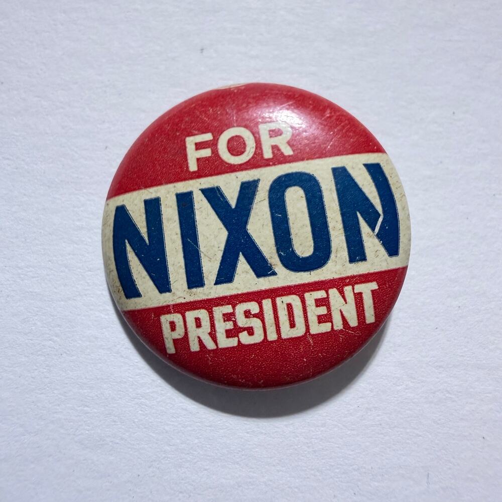 Vintage Richard Nixon 1968 Campaign Button Pin 1” Bastian Bros Union Made